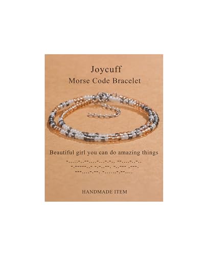 Inspirational Morse Code Bracelets for Women Funny Jewelry Birthday Gifts - color: Beautiful girl you can do amazing things