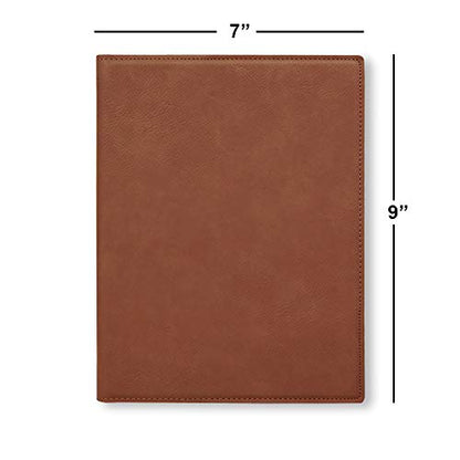 Small 7" X 9" Portfolio Notepad, Christian Cross, Personalized Engraving Included (Dark Brown) - color: Dark Brown, size: Small 7 X 9