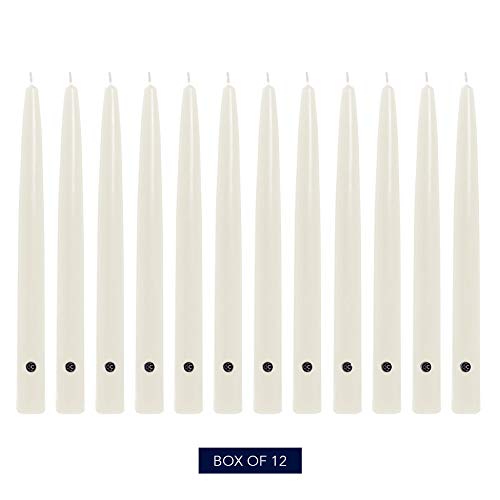 Colonial Candle Handipt Taper Candle, 10 in, White 12 count - color: White, size: 10 In, style: Handipt