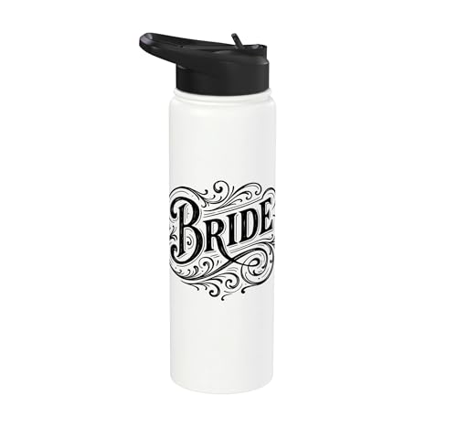 Elegant Bride Calligraphy Future Mrs. Wedding Design Stainless Steel Insulated Water Bottle - color: White