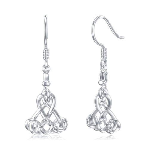 WINNICACA Celtic Earrings 925 Sterling Silver Celtic Knot Dangle Drop Earrings Irish Vintage Celtic Jewelry Gifts for Women Birthday Anniversary - style: 05-Celtic