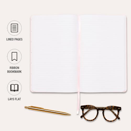 WORLD TRAVELER Large Lined Journal Notebook 256 Ruled White & Ivory Pages - color: Beautiful & Capable