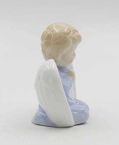 Cosmos Gifts Fine Porcelain Praying Boy Angel Lighted LED Light Figurine, 4-3/4"
