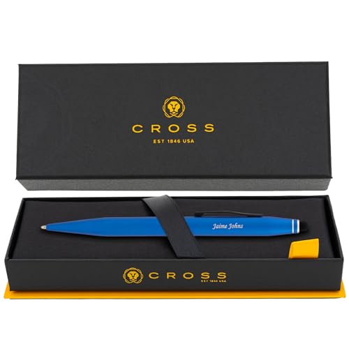Cross Tech2 Personalized Ballpoint Pen in Metallic Blue with Stylus Tip - color: Metallic Blue