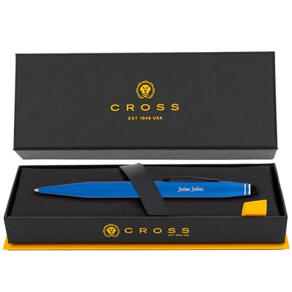 Cross Tech2 Personalized Ballpoint Pen in Metallic Blue with Stylus Tip - color: Metallic Blue