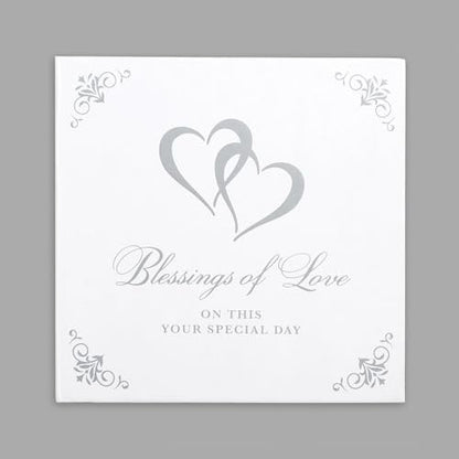Roman Love is Patient Heart Ornament – Silver and White Hanging Keepsake – Gift Boxed Inspirational Decoration, Wedding