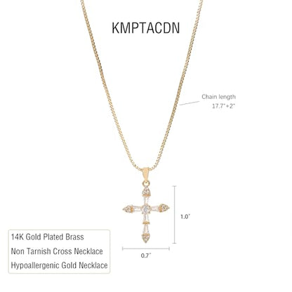 Gold Cross Necklace for Women, Dainty Small Cross Pendant - color: Necklace05