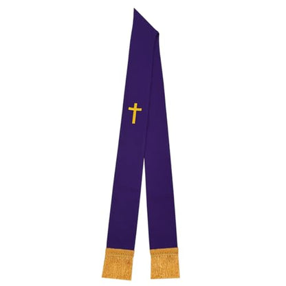 BLESSUME Church Clergy Pastor Cross Embroidered Stole - color: Purple 7