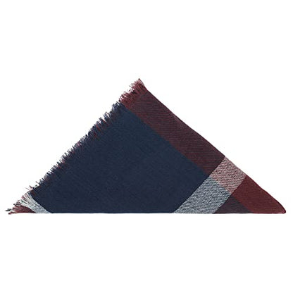 American Trends Scarfs for Women Winter Triangle Scarf Classic Plaid Warm Scarf Soft Scarves Knitted Wrap Shawl - color: Triangle Burgundy & Navy
