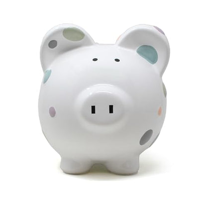 Child to Cherish Ceramic Piggy Bank for Girls, Pastel Multi Dot - color: Pastel Multi Dot