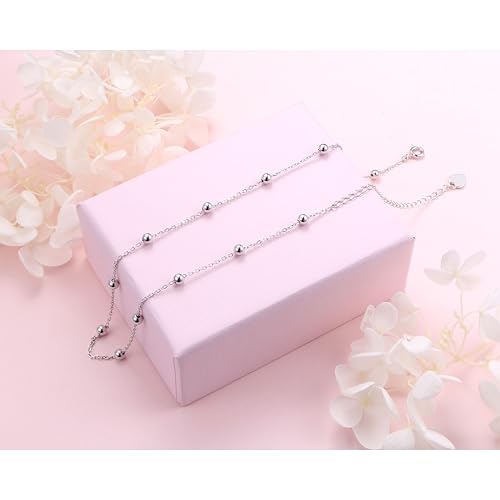DAOCHONG Women S925 Sterling Silver Disc Statement Choker Necklace - style: Fashion Beads