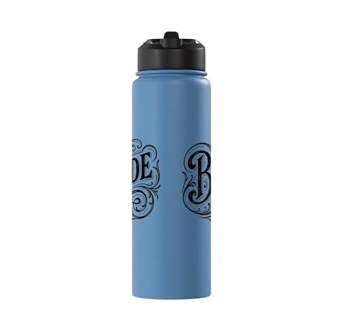 Elegant Bride Calligraphy Future Mrs. Wedding Design Stainless Steel Insulated Water Bottle - color: Light Blue