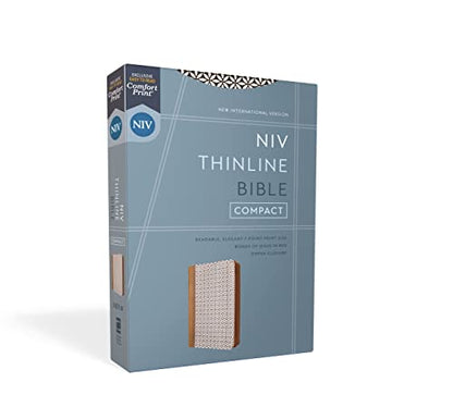 NIV, Thinline Bible, Compact, Leathersoft, Brown/White, Zippered, Red Letter, Comfort Print