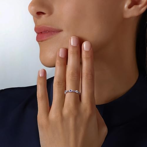 Moissanite Wedding Bands Crisss Cross/Curve/Wishbone Eternity Rings for Her - color: G. 3 Main Stone - Black Moissanite