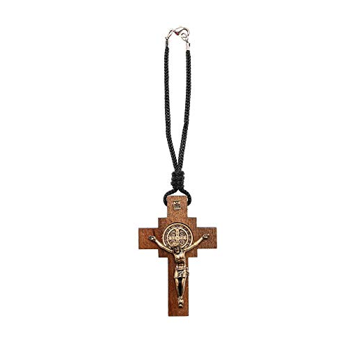 Intercession Car Rearview Mirror Rosary (St Benedict Crucifix) - style: St Benedict Crucifix
