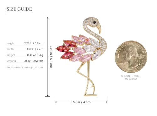 Cameo Brooch Vintage Silver Tone Lady Portrait Brooch Pins for Women Victorian Jewelry Crystal Rhinestone Brooches for Hat Scarf Collar Lapel Handbags Shawls for Christmas - color: Flamingo brooch-2 Pack