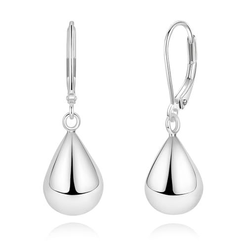 14K Gold Earring Cross Waterdrop Butterfly Heart Knot Earrings for Women Gold Silver Cross Leverback Drop Gold Silver Teardrop Hoop Dangle Earring White Gold Dangle Drop Earring - color: Silver-Waterdrop Leverback Dangle Earring