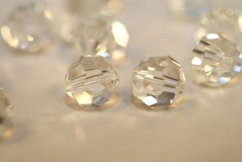 100pcs Adabele Austrian 4mm (0.16 Inch) Small Faceted Round Crystal Beads Crystal Clear Compatible with Swarovski Crystals Preciosa - color: Crystal Clear, size: 4mm Small (100pcs)