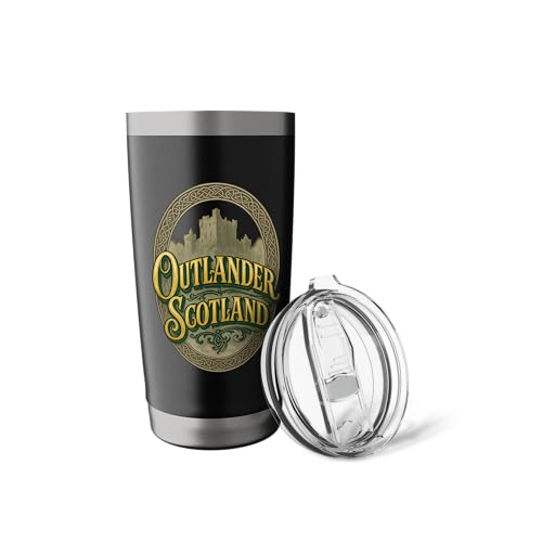 Outlander Scotland Celtic Script Stainless Steel Insulated Tumbler - color: Black
