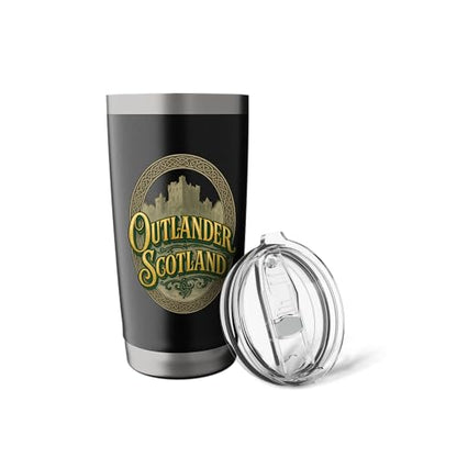 Outlander Scotland Celtic Script Stainless Steel Insulated Tumbler - color: Black