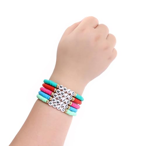24Pcs Jesus Loves You Bracelets Bulk Handmade Clay Beads Bible Verse Bracelets Christian Friendship Jewelry Christmas Easter Gifts for Women Teen - color: GOD 24-5