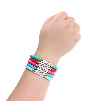 24Pcs Jesus Loves You Bracelets Bulk Handmade Clay Beads Bible Verse Bracelets Christian Friendship Jewelry Christmas Easter Gifts for Women Teen - color: GOD 24-5