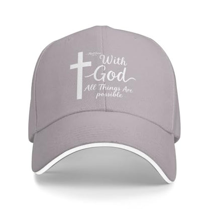 Christian Baseball Cap for Men & Women - Jesus Cross Hat, Adjustable Christian Gifts - color: Christian-16 Grey