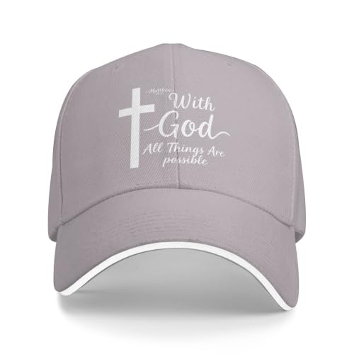 Christian Baseball Cap for Men & Women - Jesus Cross Hat, Adjustable Christian Gifts - color: Christian-16 Grey