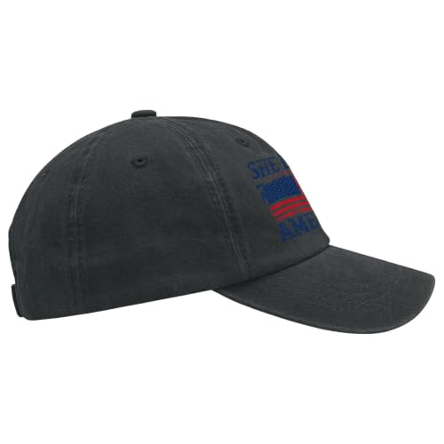She Loves Jesus and America Too Hats for Womens Soft Washed Distressed Baseball - color: She Loves Jesus and America Tooallblack1