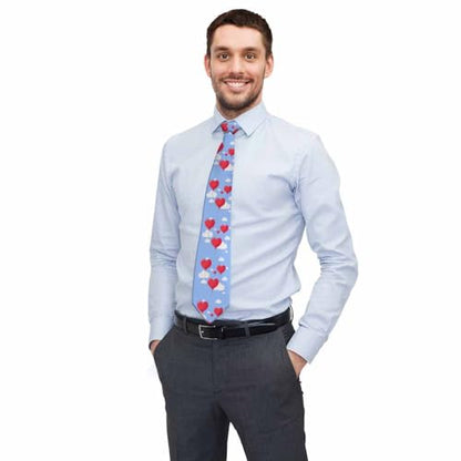 Black Dots Men's Neckties Retro Classic Circle Geometry Men's Tie for Mens Teens Business Work Casual Wedding Party - color: Red Balloons