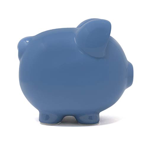 Child to Cherish Ceramic Piggy Bank, Dark Blue - color: Dark Blue