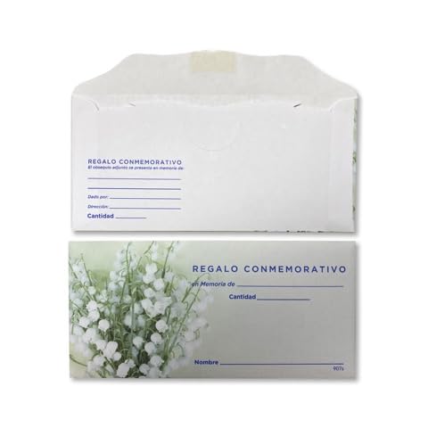 Spanish Memorial Gift Offering Envelope for Church | 3" x 6 5/16" | Regalo Conmemorativo | "In Memory Of" Lines