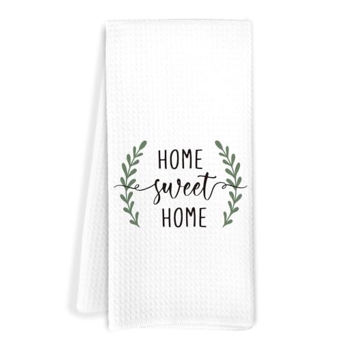 Home Sweet Home Waffle Kitchen Decorative Hand Towel 16x24 Inches - color: Sweet Home B