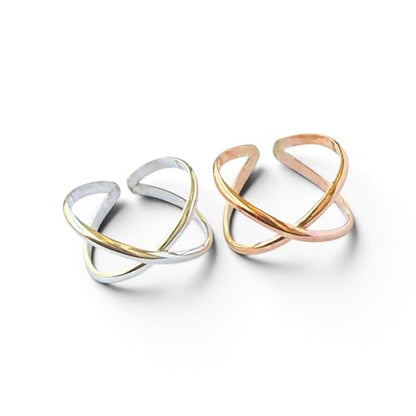 TOE RINGS & THINGS CrissCross Adjustable Toe Ring | Gold Filled or Sterling Silver | One Size Fits All