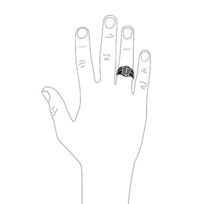 Men's Fleur De Lis Cross Signet Ring Oxidized Silver Tone Stainless Steel - color: Silver Black Engrave
