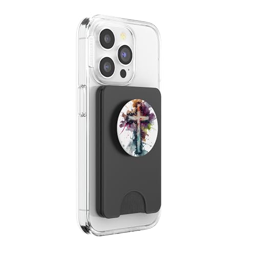 Christian Cross Watercolor Illustration PopSockets PopWallet for MagSafe - style: Magnetic PopWallet