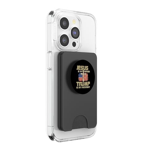 Jesus is My Savior Trump is My President for Men Women PopSockets PopWallet for MagSafe - style: Magnetic PopWallet