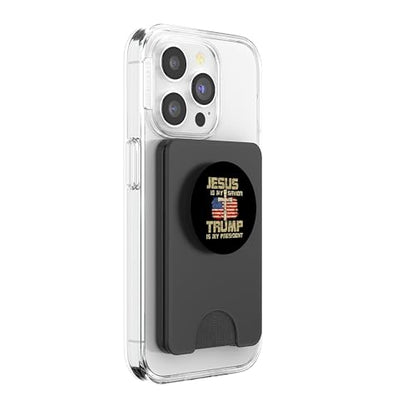 Jesus is My Savior Trump is My President for Men Women PopSockets PopWallet for MagSafe - style: Magnetic PopWallet