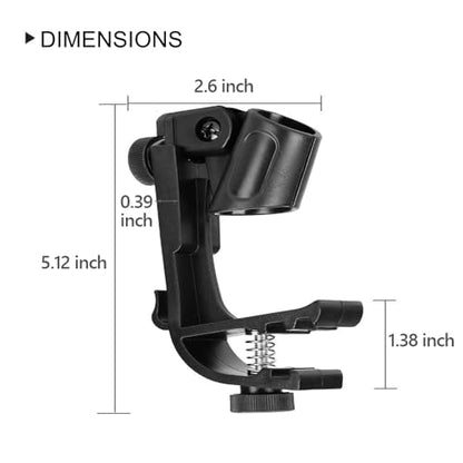 Adjustable Drum Rim Mic Clips, Microphone Mount Clamp (Pack of 2)