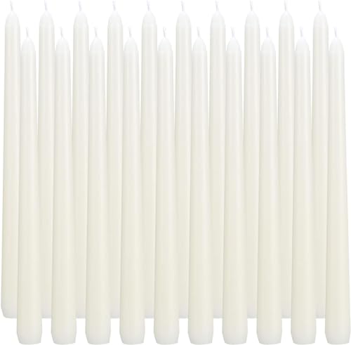 20pcs 10-inch iorvy Taper Candles Unscented and Smokeless, Long Burning 7-8 Hours Time for Daily, Wedding,Table,Fireplace - color: lvory-10"20pcs
