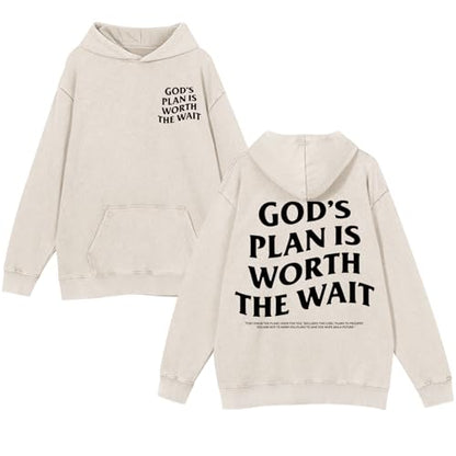 Christian Graphic Hoodies for Women God Bible Verse Oversized Hoodie Religious Letter Print Acid Wash Sweatshirts - color: Apricot, size: Small