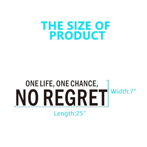 Inspirational Wall Stickers for Living Room: Motivational Quotes Office Gym School Classroom Garage Bedroom Vinyl Art Wall Decals - One Life One Chance No Regret 25" X 7" - color: One Life One Chance No Regret, size: Small