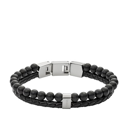 Fossil Men's Beaded Bracelet - color: Black