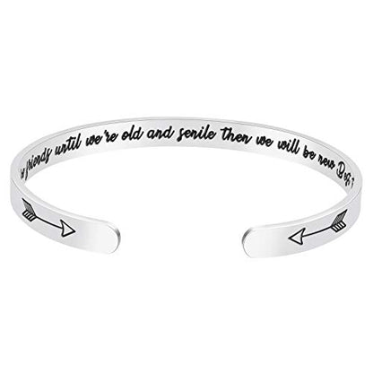 Fesciory Inspirational Bracelets for Women, Stainless Steel Cuff Bangle - color: Silver-34