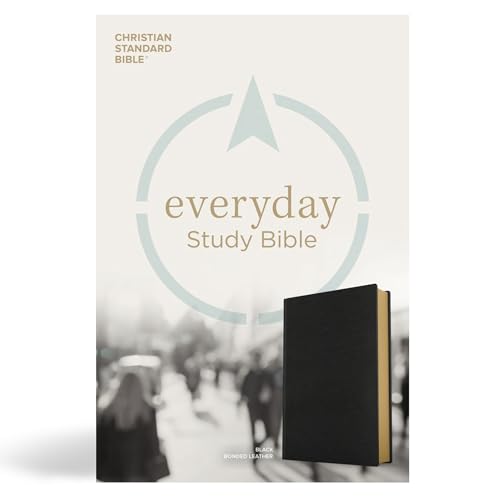 CSB Everyday Study Bible, Black Bonded Leather, Black Letter, Study Notes and Commentary, Illustrations, Articles, Charts, Easy-to-Carry, Easy-to-Read Bible Serif Type