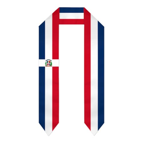 Flag Graduation Stoles for Men and Women, Graduation Shawl Sash for International Graduation's Day - color: Dominican Republic Flag Stole