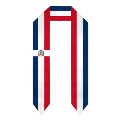 Flag Graduation Stoles for Men and Women, Graduation Shawl Sash for International Graduation's Day - color: Dominican Republic Flag Stole