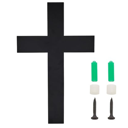 OLYCRAFT Metal Cross Wall Decoration 10.6x6.7 Inch Black Wall Hanging Crucifix Iron Cross Walls Mounted Ornament Metal Decorative Hanging Crosses for Walls Home Weddings Party Favors Decoration