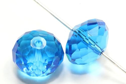 24pcs Adabele Austrian 6mm Faceted Rondelle Crystal Beads Capri Blue - color: Capri Blue, size: 4mm x 6mm - 24pcs