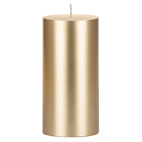 Mega Candles 1 pc Unscented Solid Gold Pillar Candles, Hand Poured Premium Wax Candle 3 Inch x 6 Inch, Home Décor, Spas, Weddings, Occasions, Party, Centerpieces, Holidays, Vigils, Prayers - color: Gold, size: 1 Piece